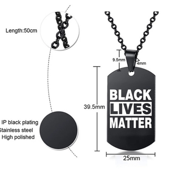 NWT BLACK LIVES MATTER Dog Tag Necklace - Picture 2 of 6